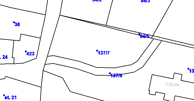 Parcela st. 137/7 v KÚ Lukov, Katastrální mapa