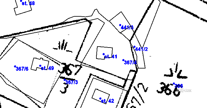 Parcela st. 41 v KÚ Štěpánov u Lukova, Katastrální mapa