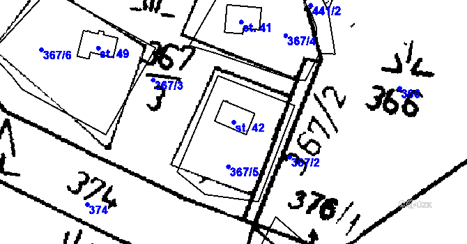 Parcela st. 42 v KÚ Štěpánov u Lukova, Katastrální mapa