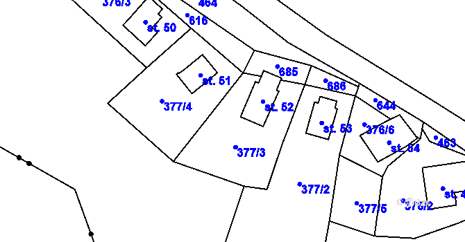 Parcela st. 376/4 v KÚ Štěpánov u Lukova, Katastrální mapa