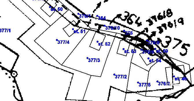 Parcela st. 376/5 v KÚ Štěpánov u Lukova, Katastrální mapa