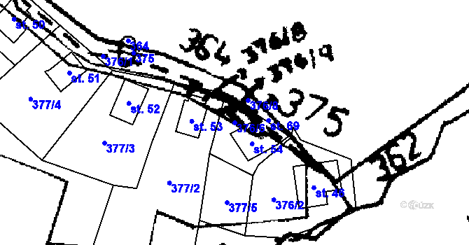 Parcela st. 376/6 v KÚ Štěpánov u Lukova, Katastrální mapa
