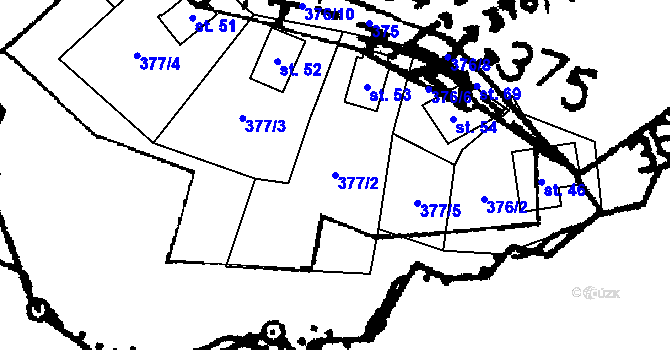 Parcela st. 377/2 v KÚ Štěpánov u Lukova, Katastrální mapa