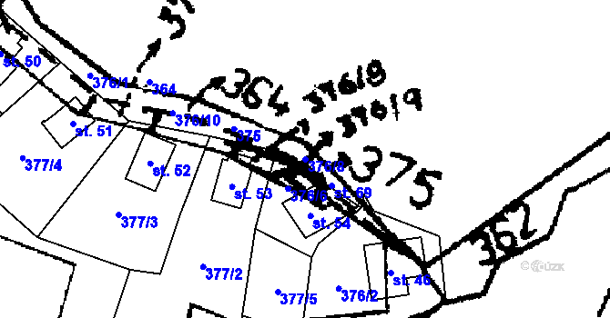 Parcela st. 376/8 v KÚ Štěpánov u Lukova, Katastrální mapa