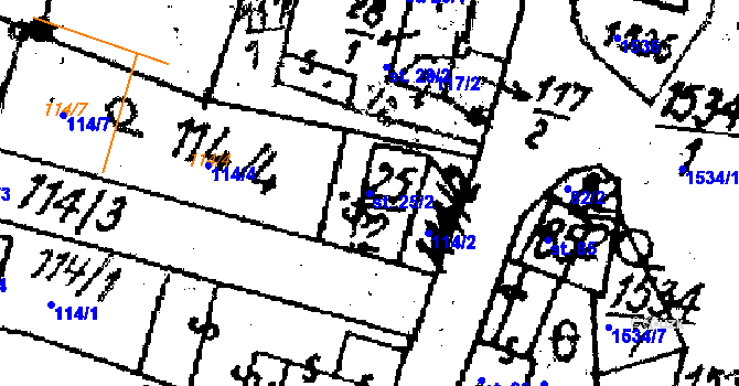 Parcela st. 25/2 v KÚ Lukov u Zlína, Katastrální mapa