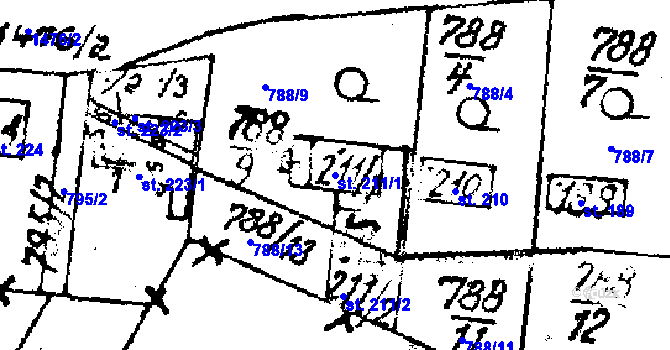 Parcela st. 211/1 v KÚ Lukov u Zlína, Katastrální mapa