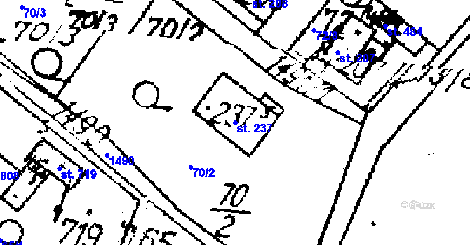 Parcela st. 237 v KÚ Lukov u Zlína, Katastrální mapa