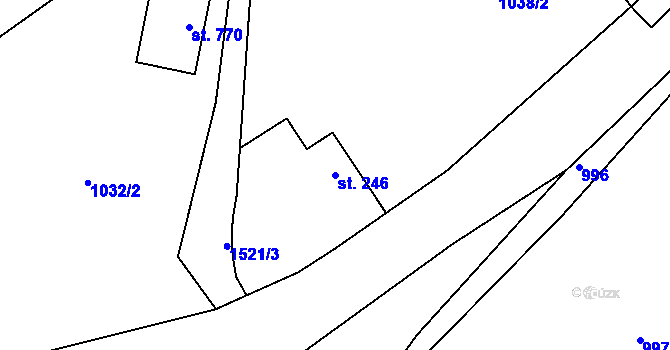 Parcela st. 246 v KÚ Lukov u Zlína, Katastrální mapa