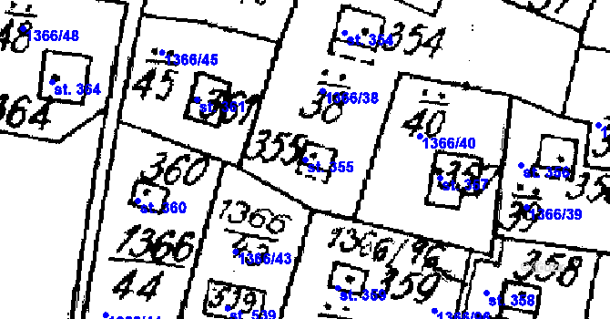 Parcela st. 355 v KÚ Lukov u Zlína, Katastrální mapa