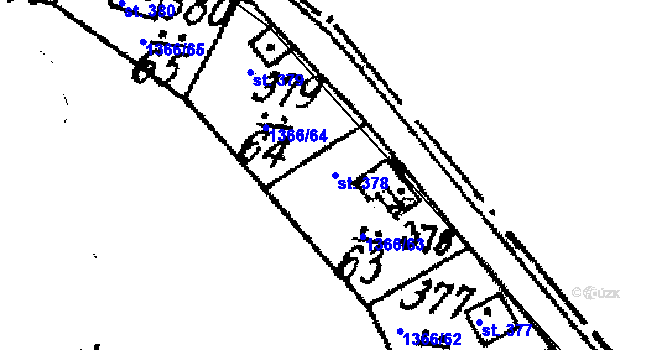 Parcela st. 378 v KÚ Lukov u Zlína, Katastrální mapa