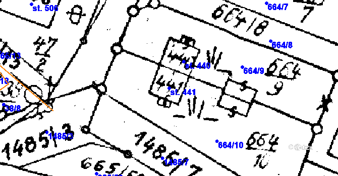 Parcela st. 441 v KÚ Lukov u Zlína, Katastrální mapa