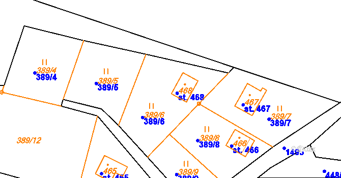 Parcela st. 468 v KÚ Lukov u Zlína, Katastrální mapa