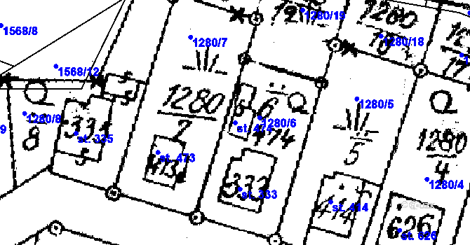 Parcela st. 474 v KÚ Lukov u Zlína, Katastrální mapa