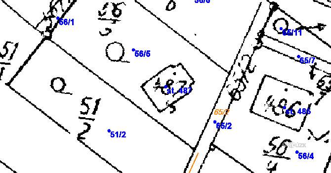 Parcela st. 487 v KÚ Lukov u Zlína, Katastrální mapa