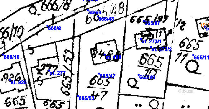 Parcela st. 488 v KÚ Lukov u Zlína, Katastrální mapa