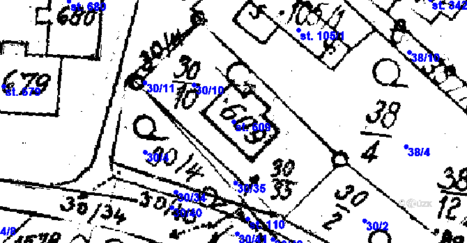 Parcela st. 609 v KÚ Lukov u Zlína, Katastrální mapa