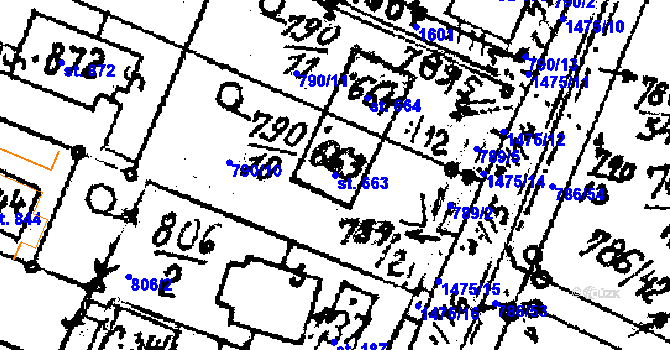Parcela st. 663 v KÚ Lukov u Zlína, Katastrální mapa