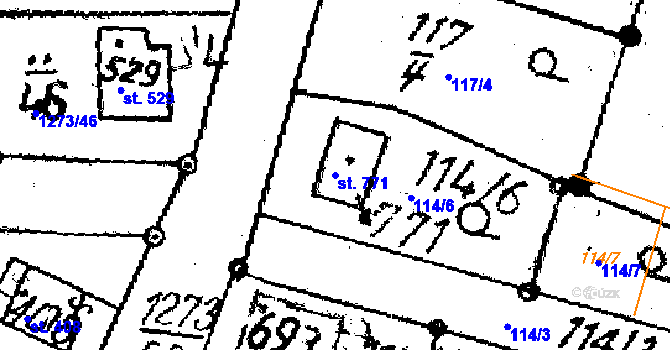 Parcela st. 771 v KÚ Lukov u Zlína, Katastrální mapa