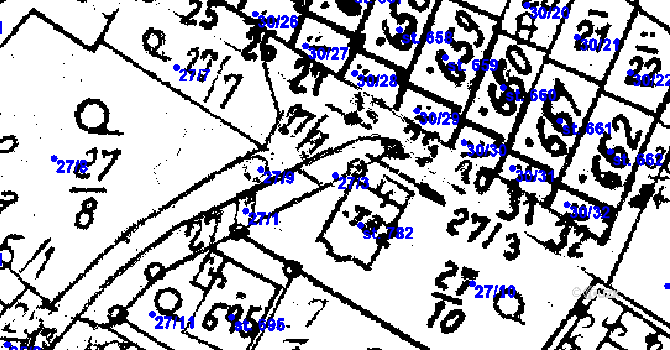 Parcela st. 27/3 v KÚ Lukov u Zlína, Katastrální mapa