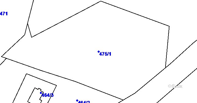 Parcela st. 475/1 v KÚ Lukov u Zlína, Katastrální mapa