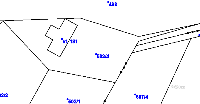 Parcela st. 502/5 v KÚ Lukov u Zlína, Katastrální mapa