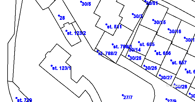 Parcela st. 788/2 v KÚ Lukov u Zlína, Katastrální mapa