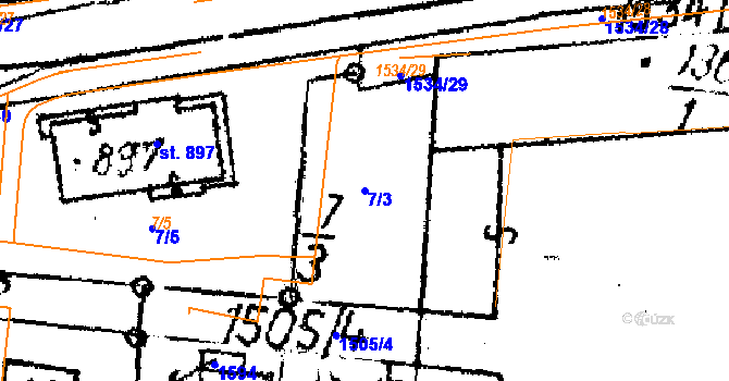 Parcela st. 7/3 v KÚ Lukov u Zlína, Katastrální mapa