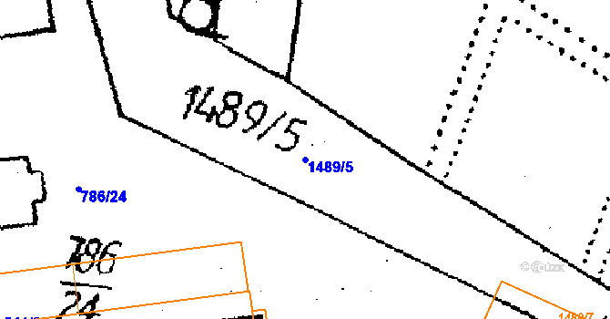 Parcela st. 1489/5 v KÚ Lukov u Zlína, Katastrální mapa