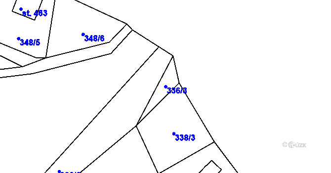 Parcela st. 336/3 v KÚ Lukov u Zlína, Katastrální mapa