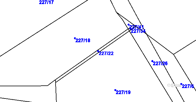 Parcela st. 227/22 v KÚ Lukov u Moravských Budějovic, Katastrální mapa
