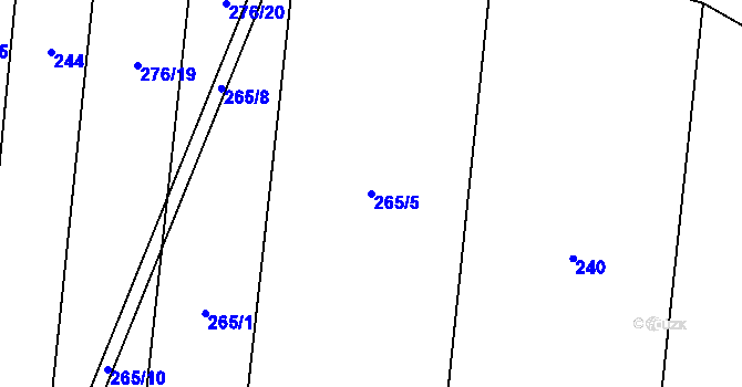 Parcela st. 265/5 v KÚ Lukov u Moravských Budějovic, Katastrální mapa
