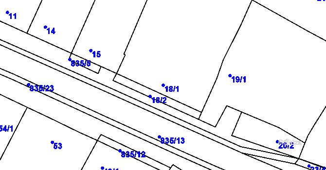 Parcela st. 18/1 v KÚ Lukov u Moravských Budějovic, Katastrální mapa