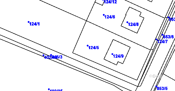 Parcela st. 124/5 v KÚ Lukov u Moravských Budějovic, Katastrální mapa