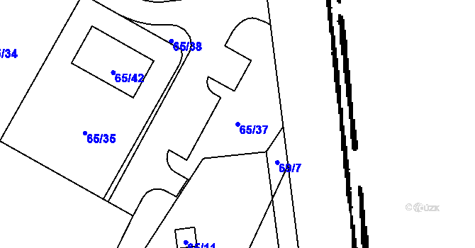 Parcela st. 65/37 v KÚ Lukov nad Dyjí, Katastrální mapa