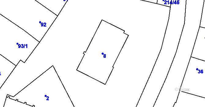 Parcela st. 8 v KÚ Lukov nad Dyjí, Katastrální mapa