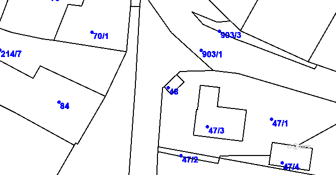 Parcela st. 48 v KÚ Lukov nad Dyjí, Katastrální mapa