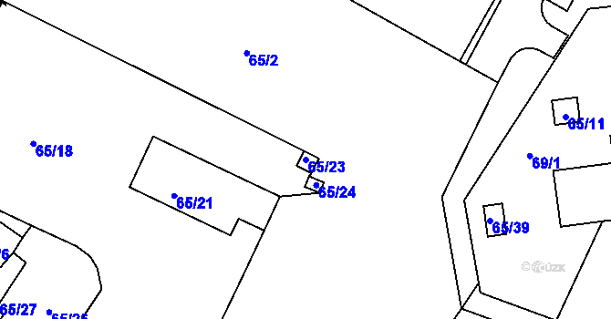 Parcela st. 65/23 v KÚ Lukov nad Dyjí, Katastrální mapa