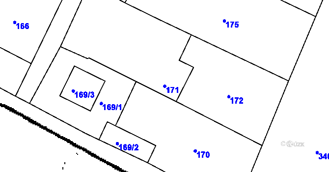 Parcela st. 171 v KÚ Lukov nad Dyjí, Katastrální mapa