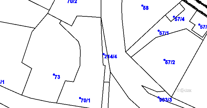 Parcela st. 214/4 v KÚ Lukov nad Dyjí, Katastrální mapa