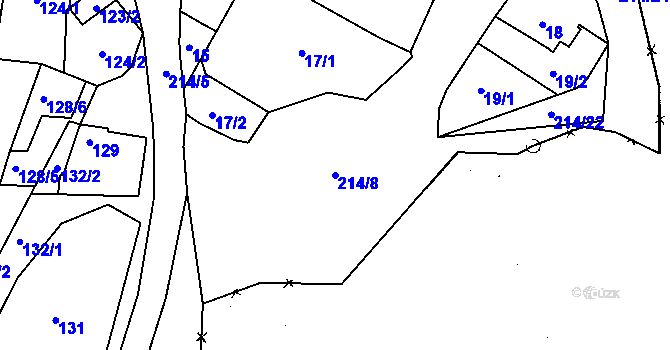 Parcela st. 214/8 v KÚ Lukov nad Dyjí, Katastrální mapa