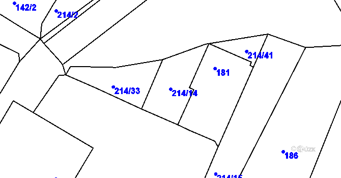 Parcela st. 214/14 v KÚ Lukov nad Dyjí, Katastrální mapa