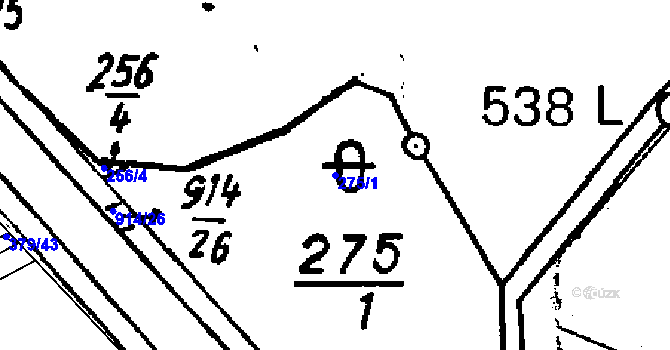 Parcela st. 275/1 v KÚ Lukov nad Dyjí, Katastrální mapa