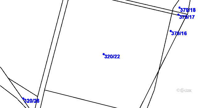 Parcela st. 320/22 v KÚ Lukov nad Dyjí, Katastrální mapa