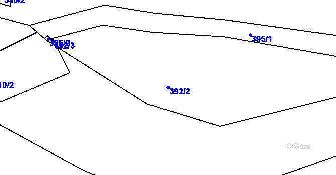Parcela st. 392/2 v KÚ Lukov nad Dyjí, Katastrální mapa