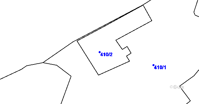Parcela st. 410/2 v KÚ Lukov nad Dyjí, Katastrální mapa
