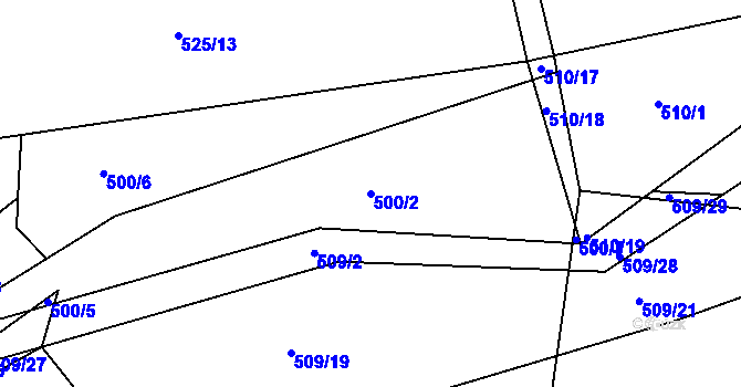 Parcela st. 500/2 v KÚ Lukov nad Dyjí, Katastrální mapa