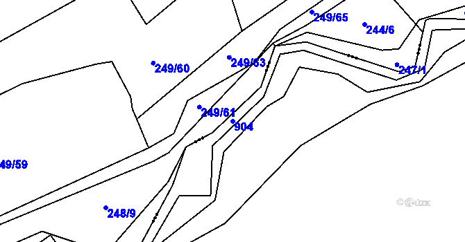 Parcela st. 904 v KÚ Lukov nad Dyjí, Katastrální mapa