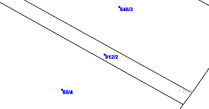 Parcela st. 912/2 v KÚ Lukov nad Dyjí, Katastrální mapa