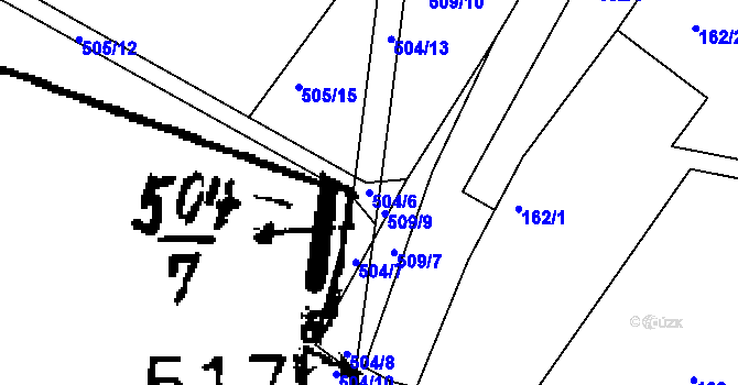 Parcela st. 504/6 v KÚ Lukov nad Dyjí, Katastrální mapa