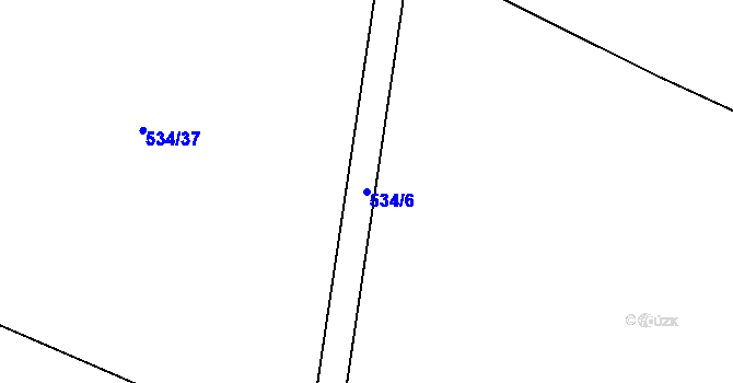 Parcela st. 534/6 v KÚ Lukov nad Dyjí, Katastrální mapa